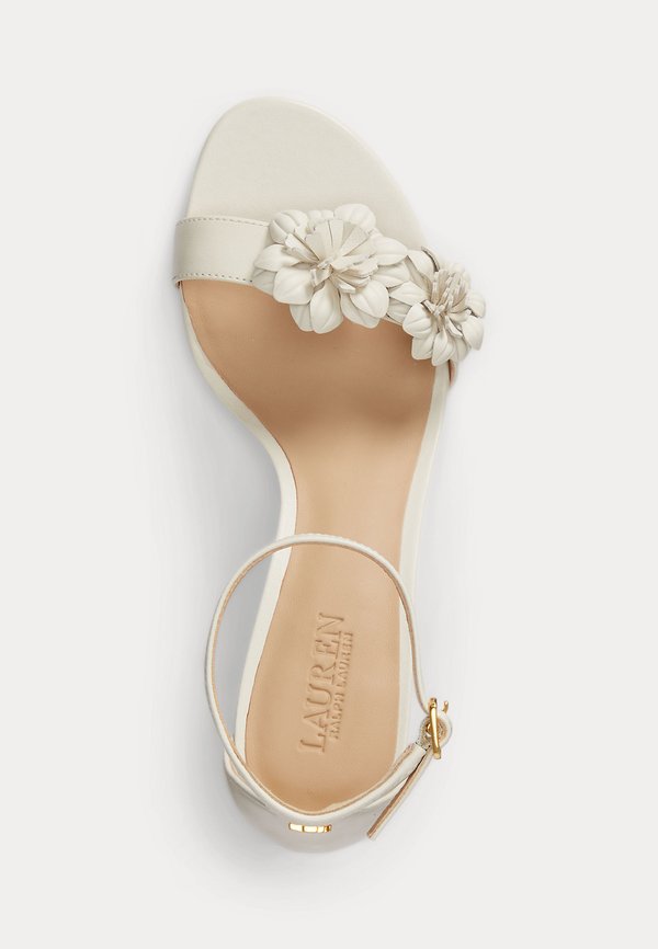 Lauren Ralph Lauren ALLIE MID-HEEL FLORAL-TRIM NAPPA SANDAL