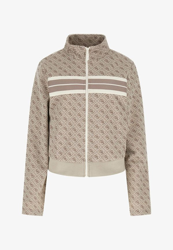 Guess 4G LOGO - Zip-up sweatshirt - mehrfarbig braun