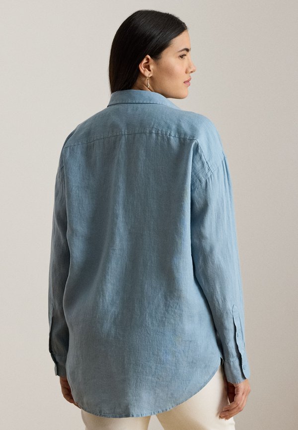 Lauren Ralph Lauren Woman RELAXED FIT EYELET-LOGO LINEN SHIRT
