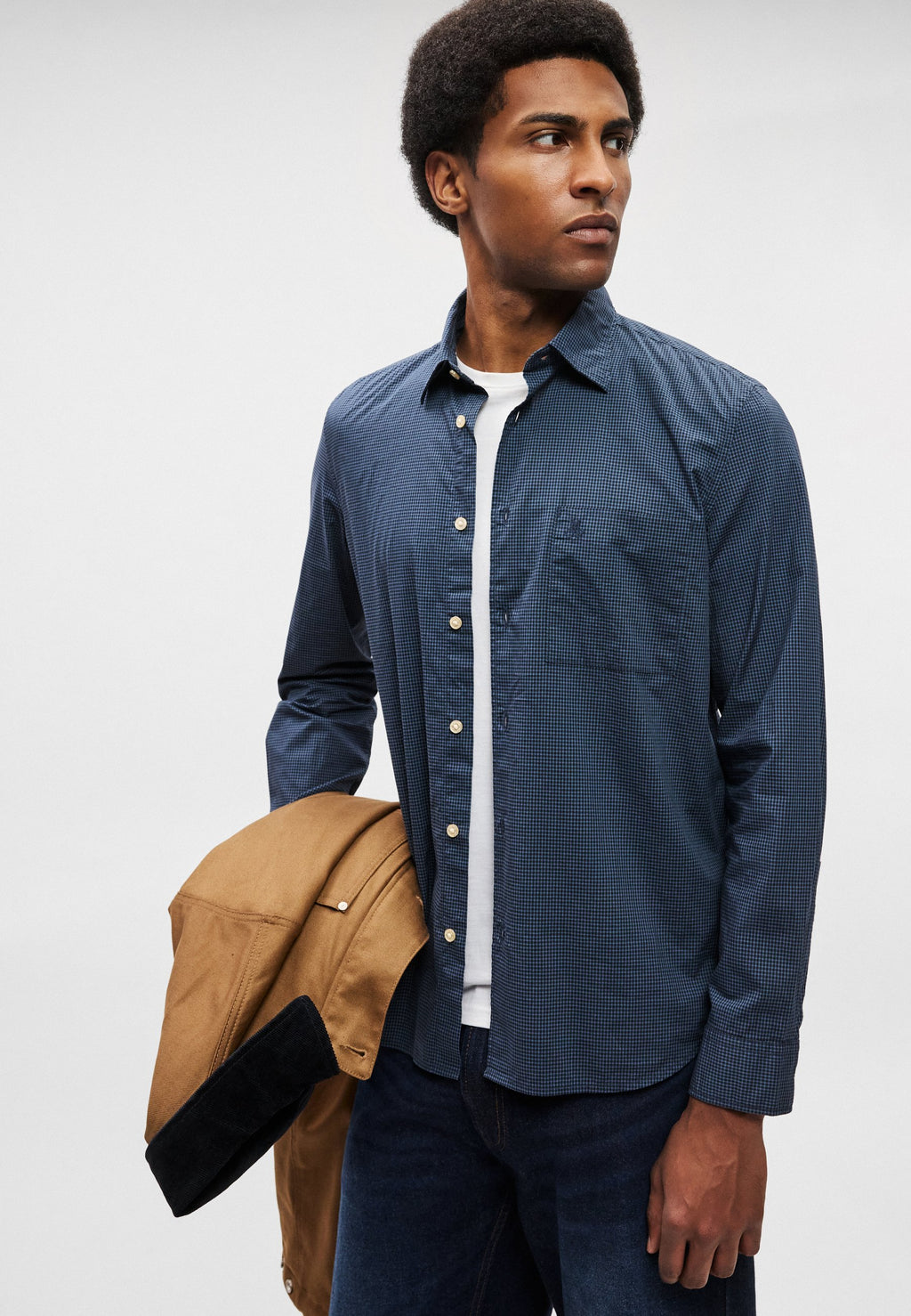 Marc O'Polo LONG SLEEVES ONE RECTANGULAR CHEST POCKET ROUND HEM