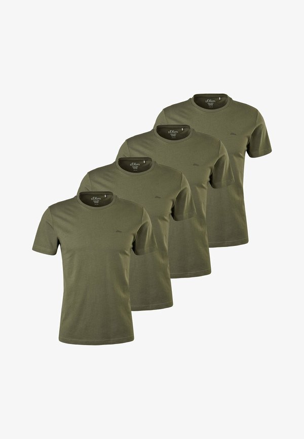 s.Oliver 4ER PACK - Basic T-shirt - dunkelgrün