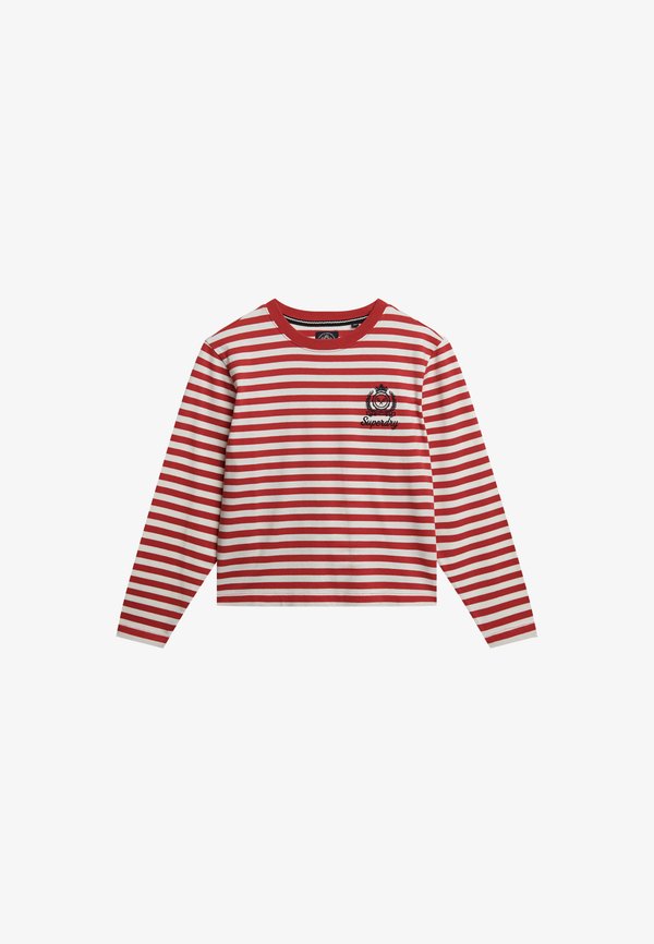 Superdry & Co COUNTRY CLUB LONG SLEEVE STRIPE - Long sleeved top - red stripe