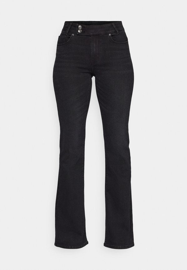 ONLY ONLPAOLA FLARED - Bootcut jeans - washed black