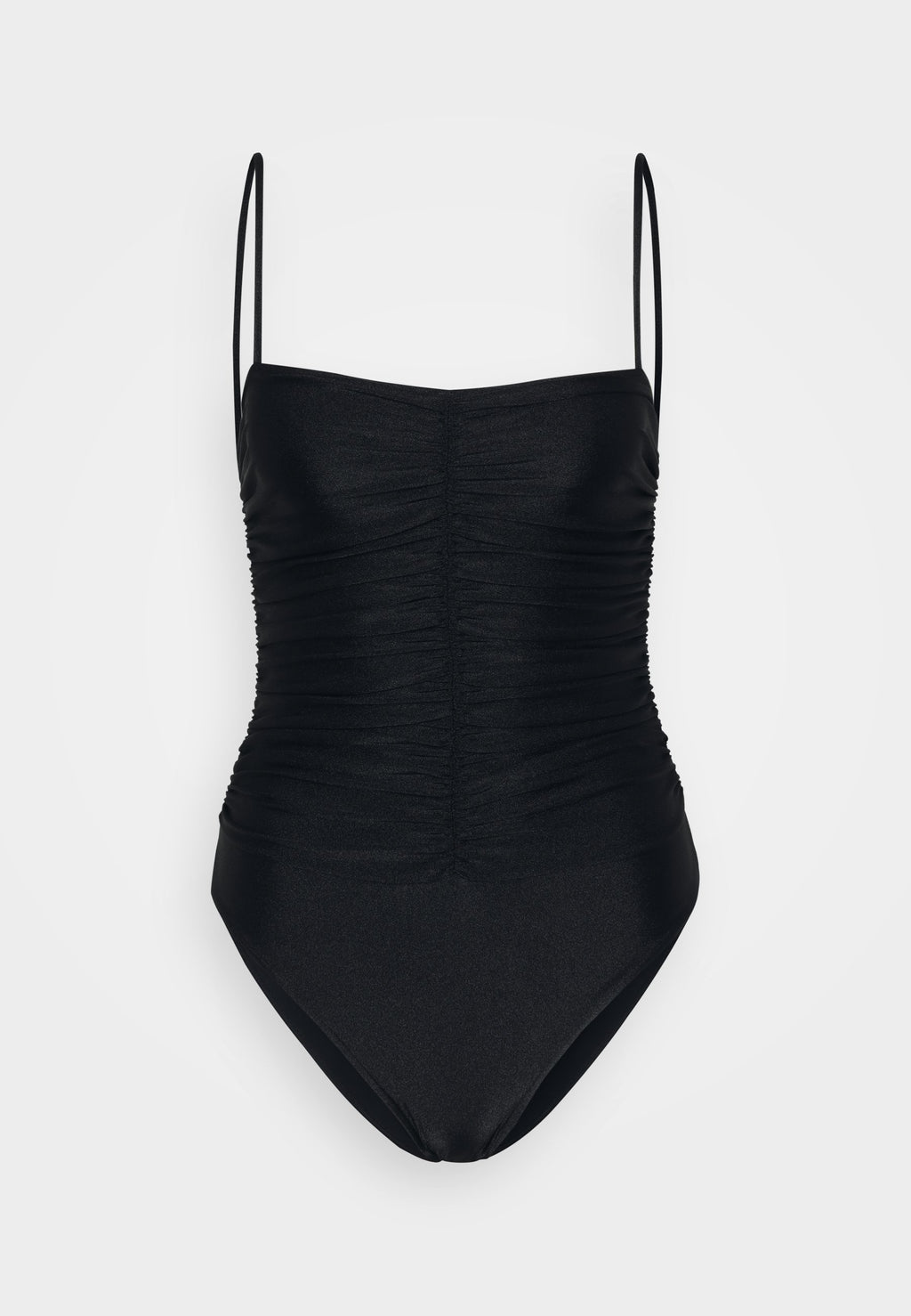 ADRIANA DEGREAS SOLID FRILLED STRAPS SWIMSUIT