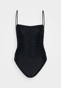 ADRIANA DEGREAS SOLID FRILLED STRAPS SWIMSUIT