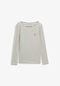 TOM TAILOR STRIPES WITH HEART - Long sleeved top - navy offwhite stripe