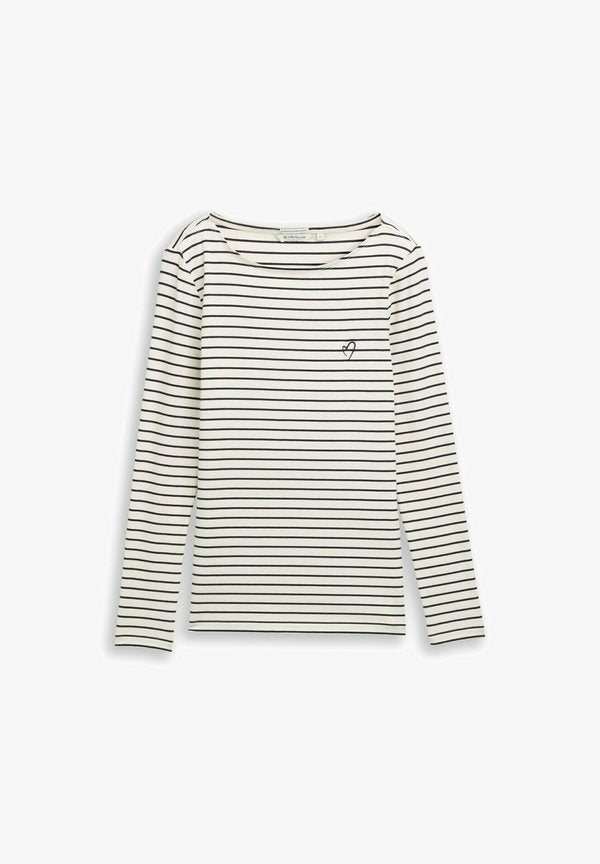 TOM TAILOR STRIPES WITH HEART - Long sleeved top - navy offwhite stripe