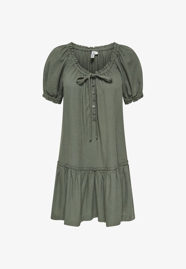 ONLY ONLGOA Linen Short - Day dress - smokey olive