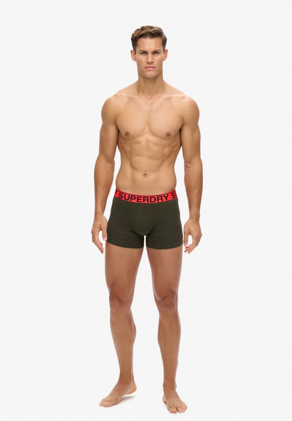 Superdry & Co 3 PACK - Boxer briefs - khaki stripe khaki grit black