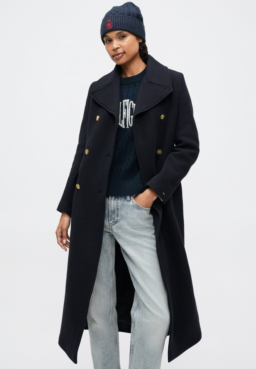 WOOL BLEND LONGLINE SLIM TAILORED COAT Media 5