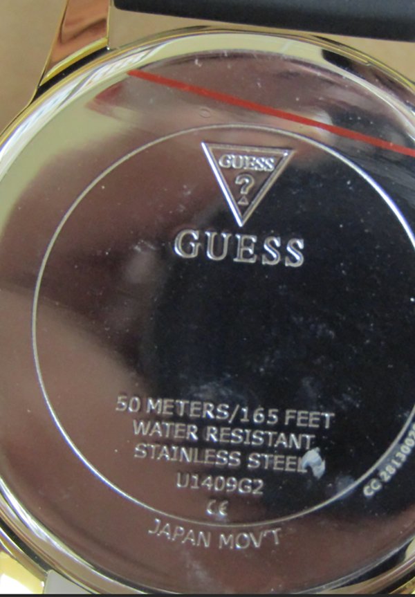 Guess P GLD CS / SUN BLK LOGO DL / BLK SMTH SILICONE STRP