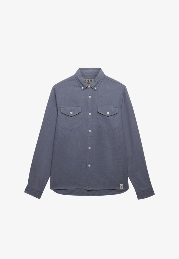 Superdry & Co THE MERCHANT STORE- LITE LONG SLEEVE - Shirt - flint blue
