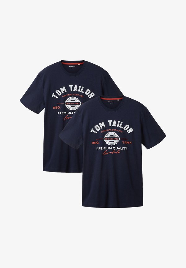 TOM TAILOR LOGO 2 PACK - Print T-shirt - blau