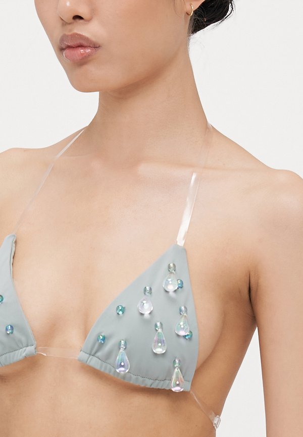 Jaded London TRIANGLE WITH CLEAR STRAPS DROPLET BEADING