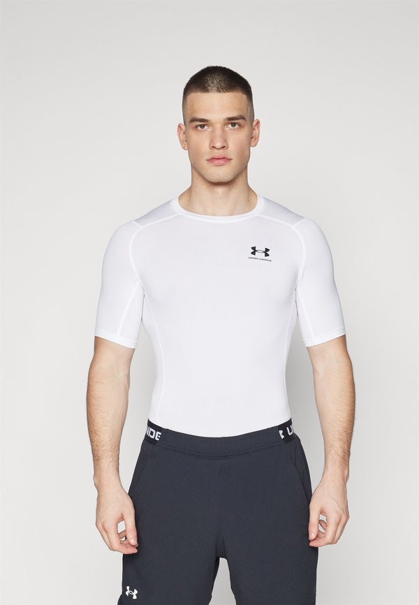 Under Armour HEATGEAR BASELAYER - Sports T-shirt - white/black