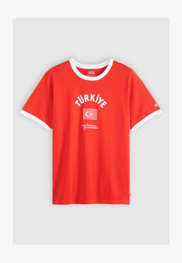 Levi's® FOOTBALL RINGER - Print T-shirt - orange
