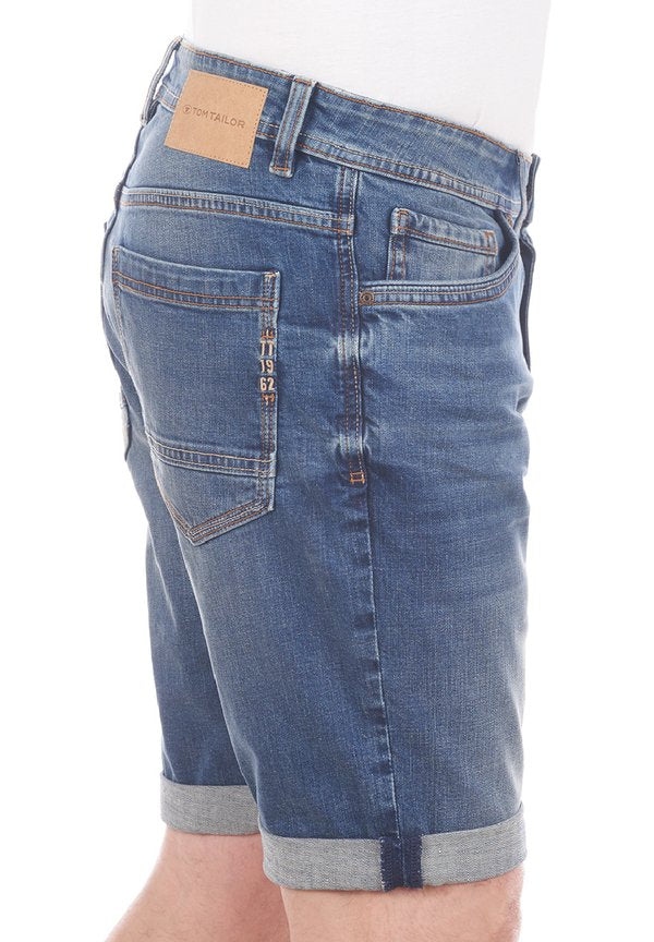 TOM TAILOR Denim shorts - clean mid stone blue denim