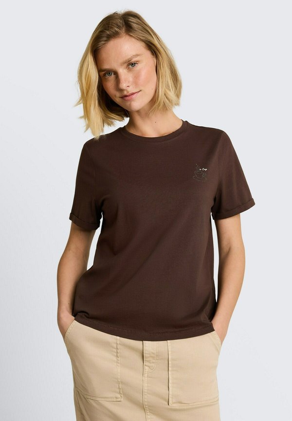 TOM TAILOR TOM TAILOR T-SHIRT T-SHIRT MIT PRINT - Print T-shirt - java dark brown