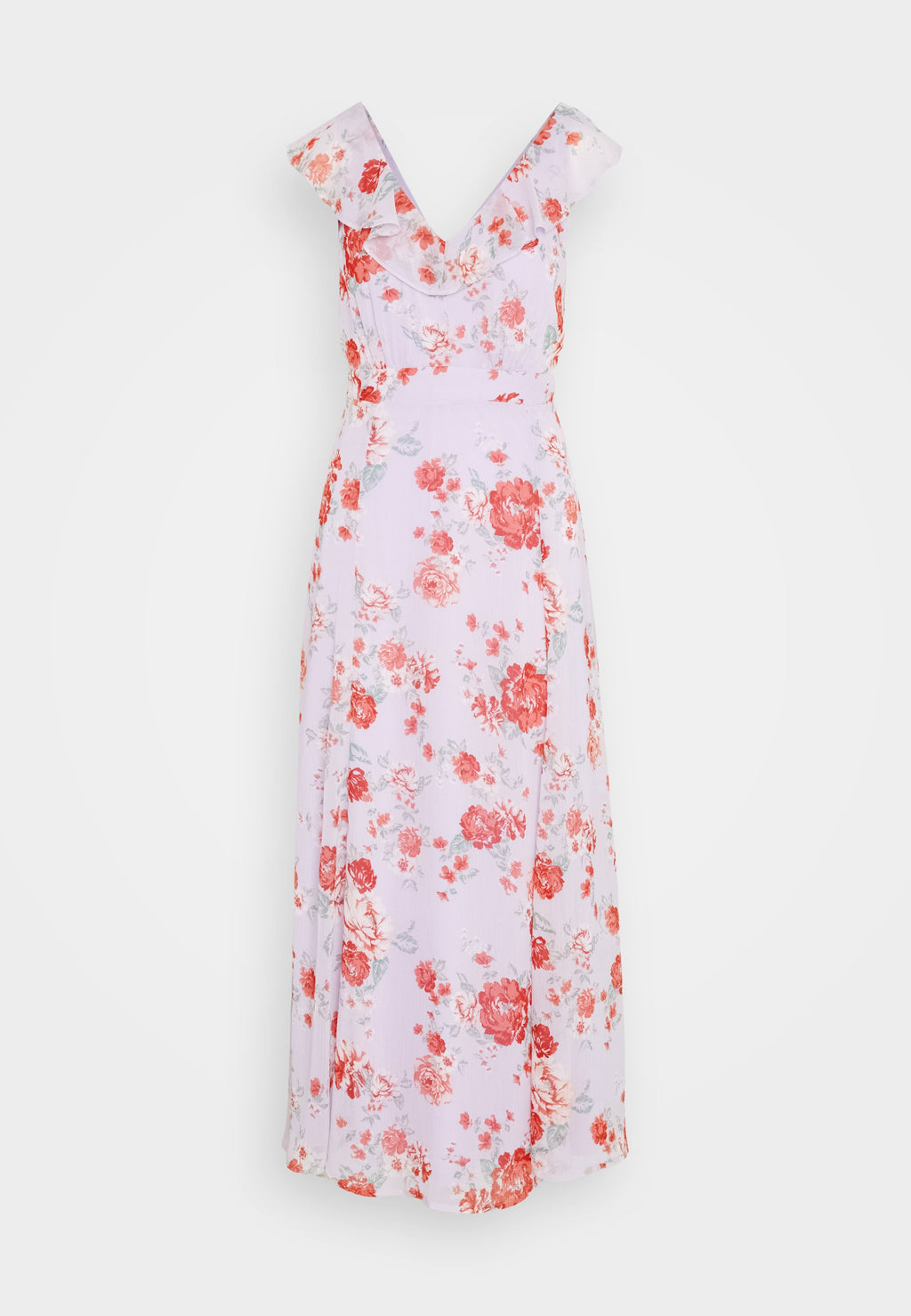 VILA VIRILLA V NECK FRILL ANKLE DRESS