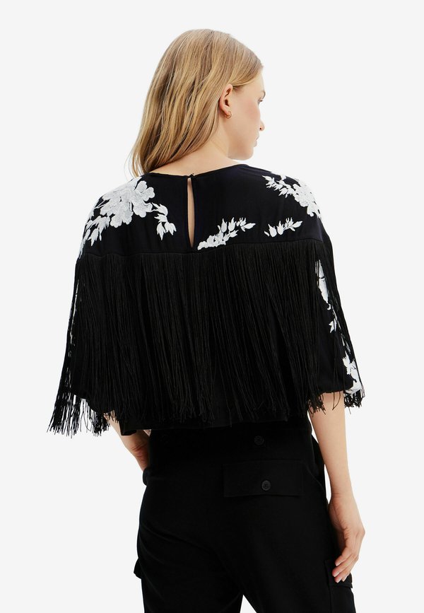Desigual FRINGED EMBROIDERED BLOUSE
