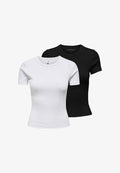 ONLY 2 PACK - Basic T-shirt - weiß schwarz