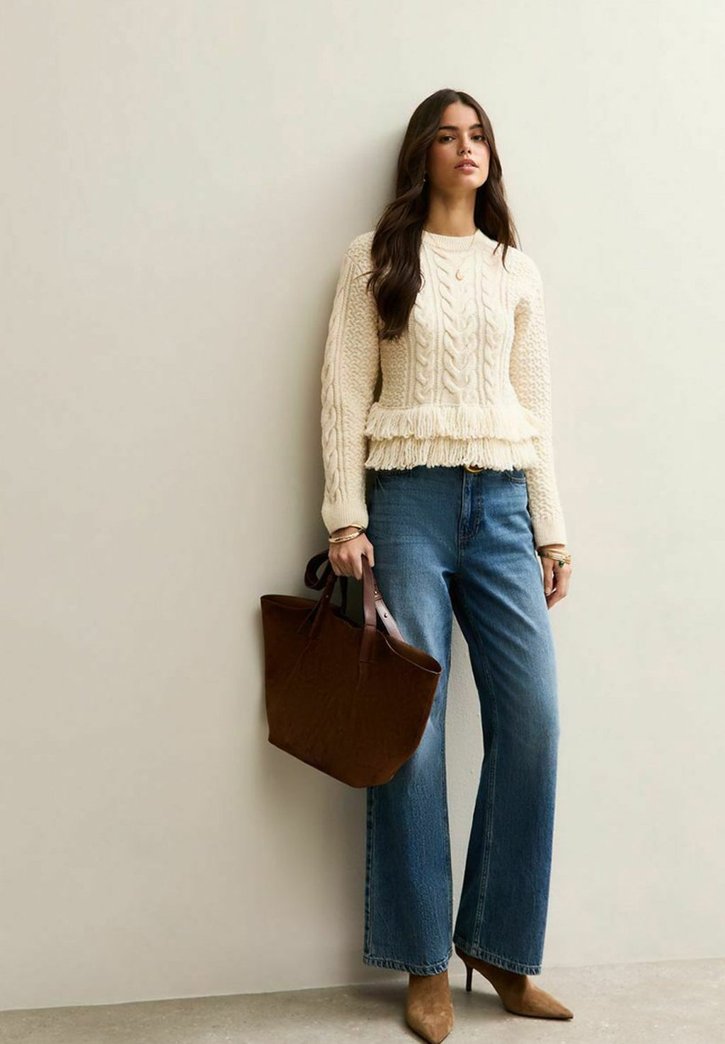 New Look CABLE  FRINGE HEM
