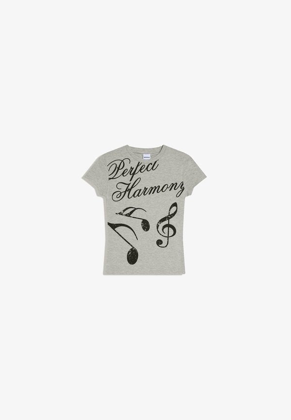Bershka SHORT SLEEVE PRINT T-SHIRT - Print T-shirt - dark grey