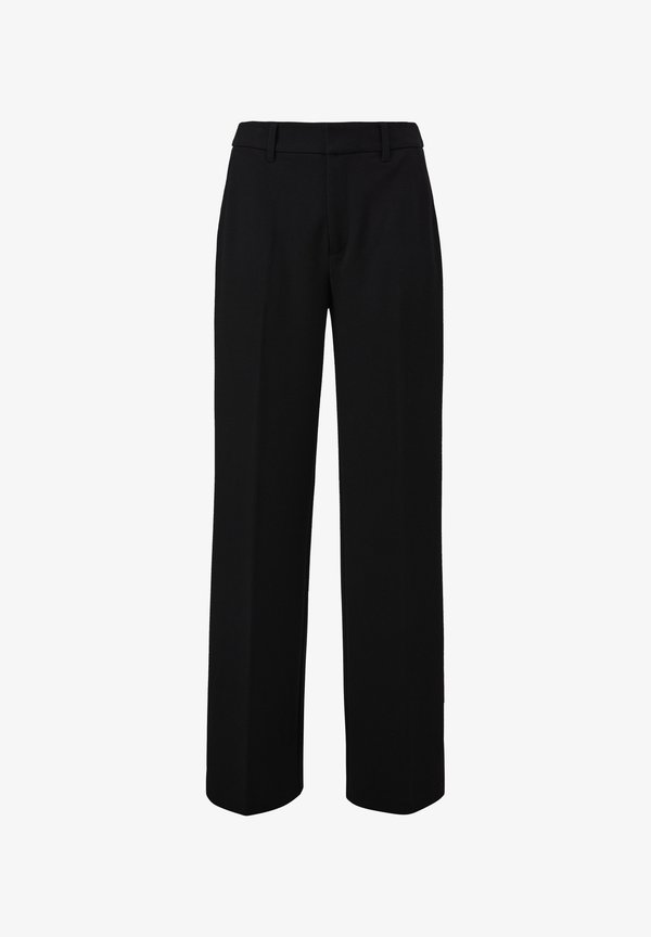 s.Oliver REGULAR MIT BÜGELFALTEN - Trousers - schwarz