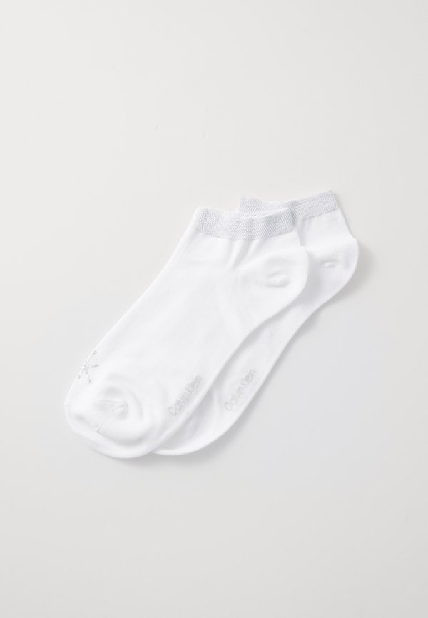 Calvin Klein Underwear WOMEN SNEAKER SHINY LOGO 2 PACK - Sneaker socks - white