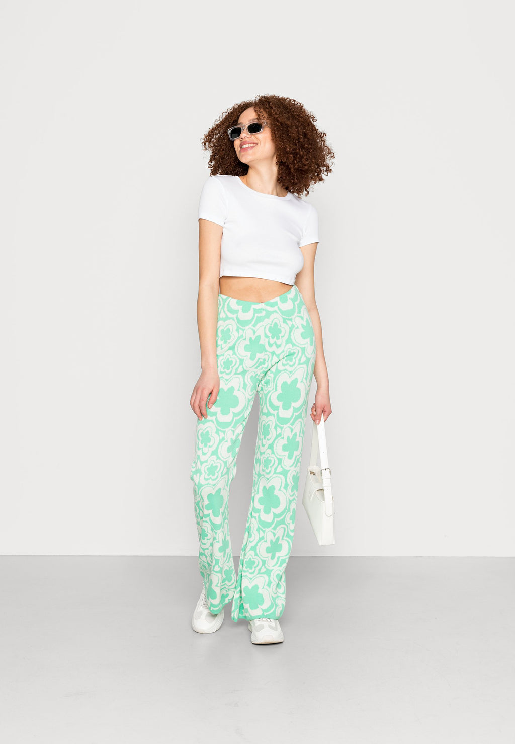 Vintage Supply FLARE IN WAVY FLOWER INTARSIA