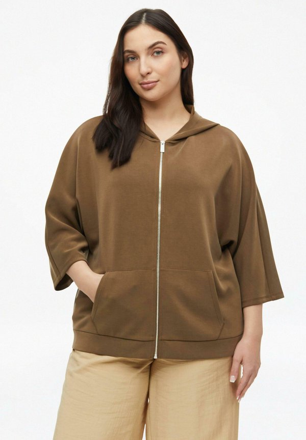 s.Oliver Zip-up sweatshirt - dunkelbraun