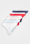 Tommy Hilfiger 5-PACK ESSENTIAL REPEAT LOGO WAISTBAND THONGS - Thong - pink/blue/white/red/twilight