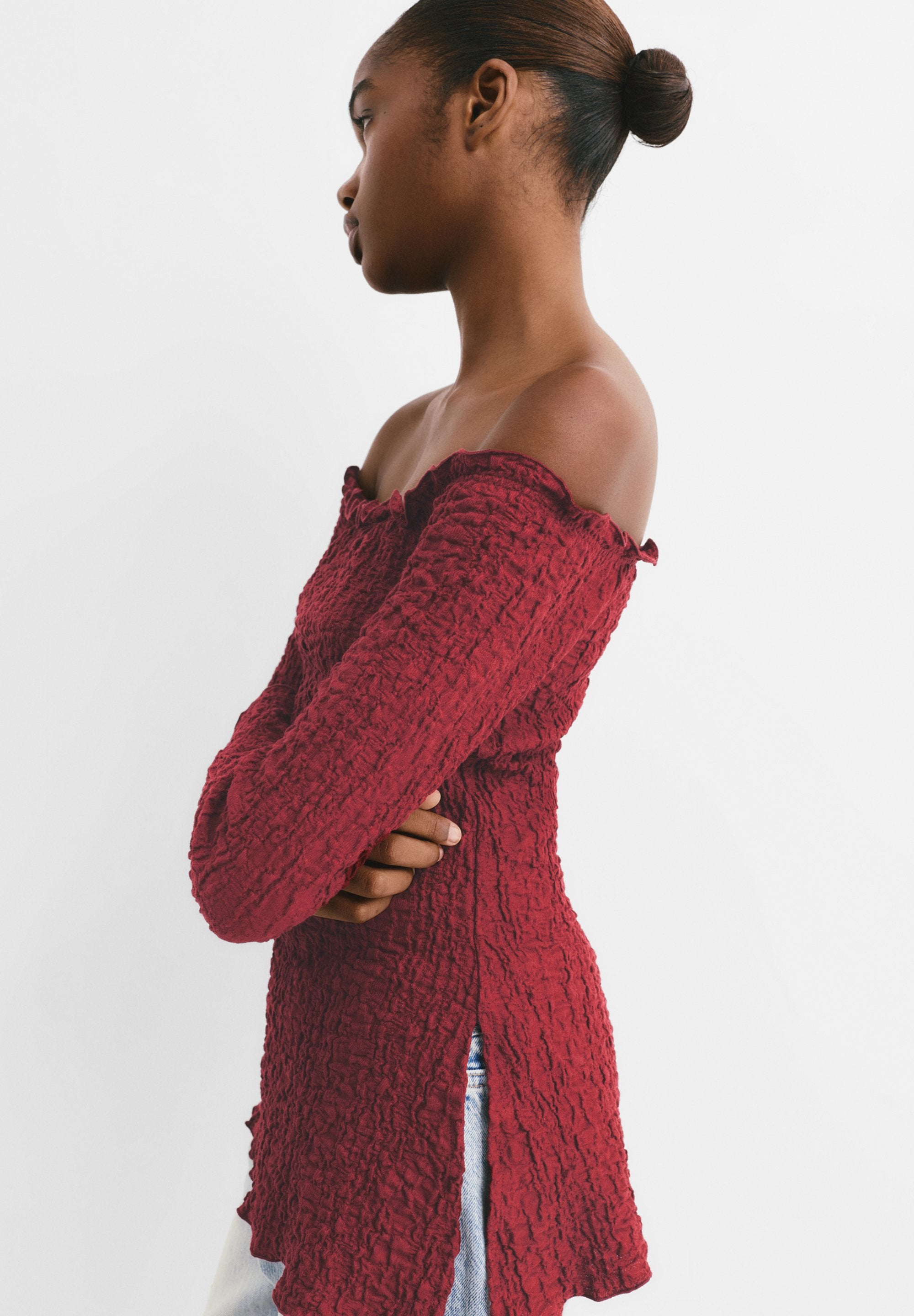 PULL&BEAR CREASED-EFFECT BARDOT