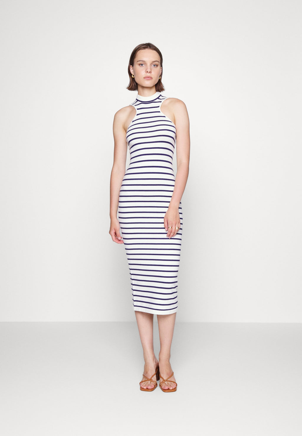 Musier DRESS BULLE  WITH AMERICAN ARMHOLES HIGH NECK