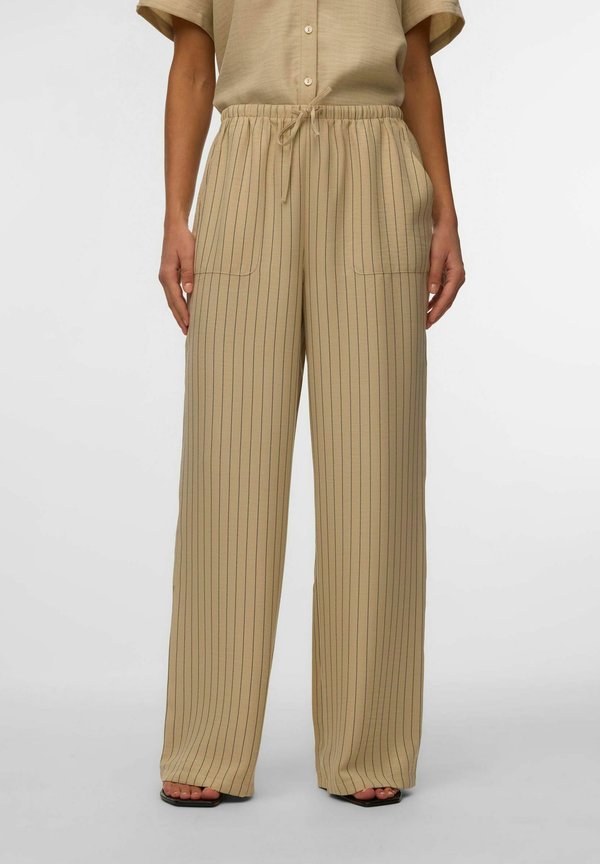 Vero Moda VMMELANEY HW LOOSE PANT WVN NOOS - Trousers - overcast