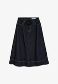 Vero Moda Denim VMRUTH High waist Long - A-line skirt - dark blue denim