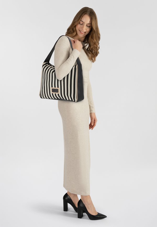 TOM TAILOR MALIE SHOPPER - Tote bag - stripes black