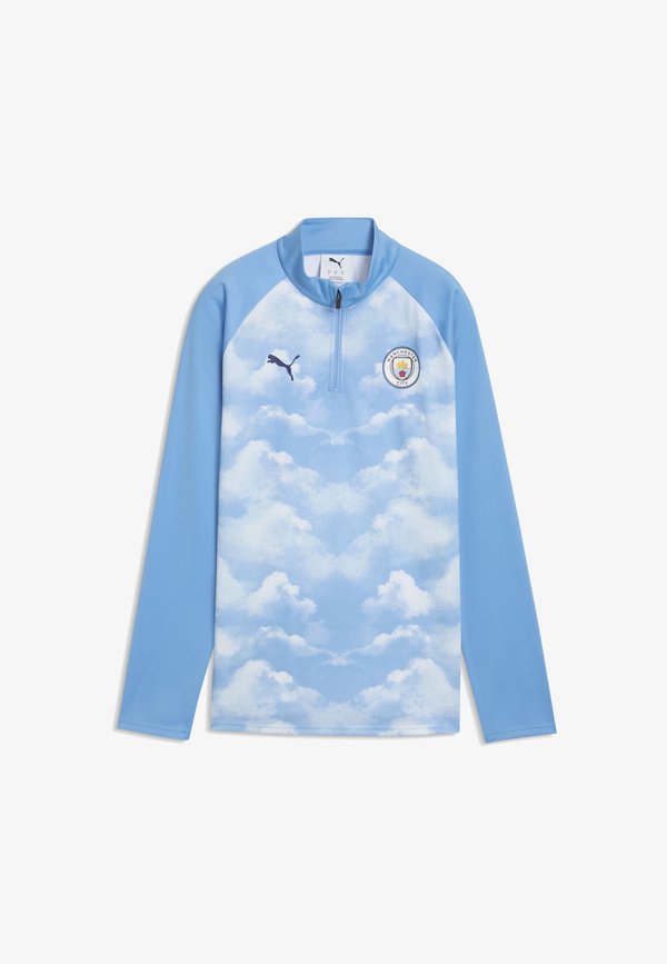 Puma MANCHESTER CITY AUFWÄRMOBERTEIL MIT REISSVERSCHLUSS BIS ZUM HALS - Club wear - icy blue-regal blue