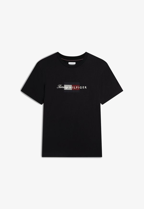 Tommy Hilfiger SCRIPT FLAG REGULAR TEE  BRAND LOVE - Print T-shirt - black