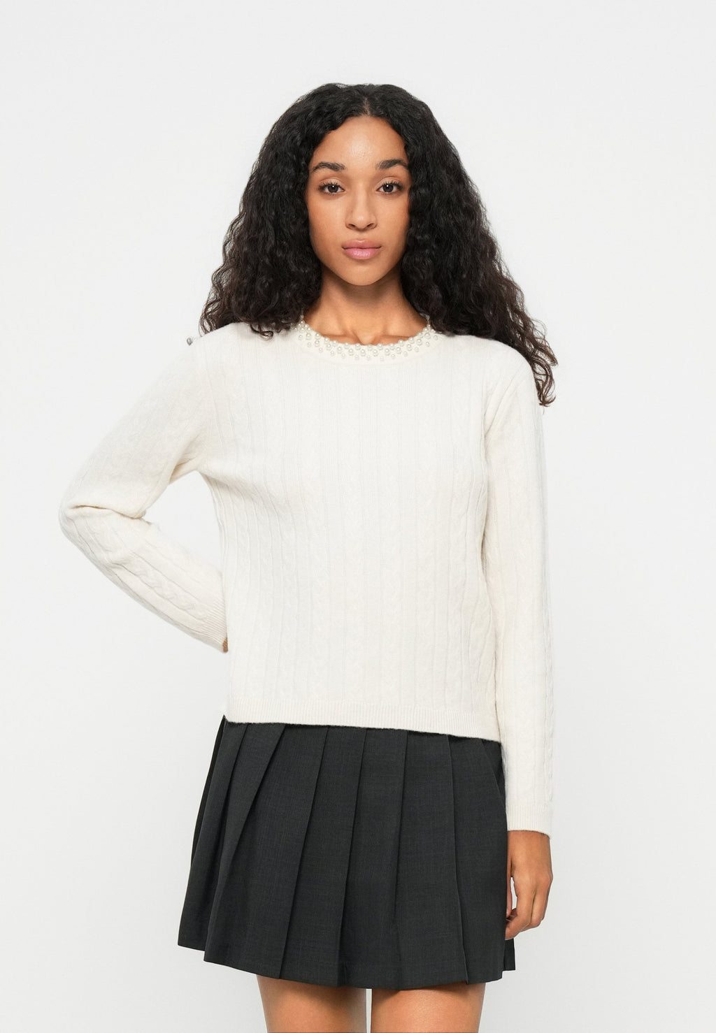 Vero Moda VMLUNA CABLE PEARL PULLOVER