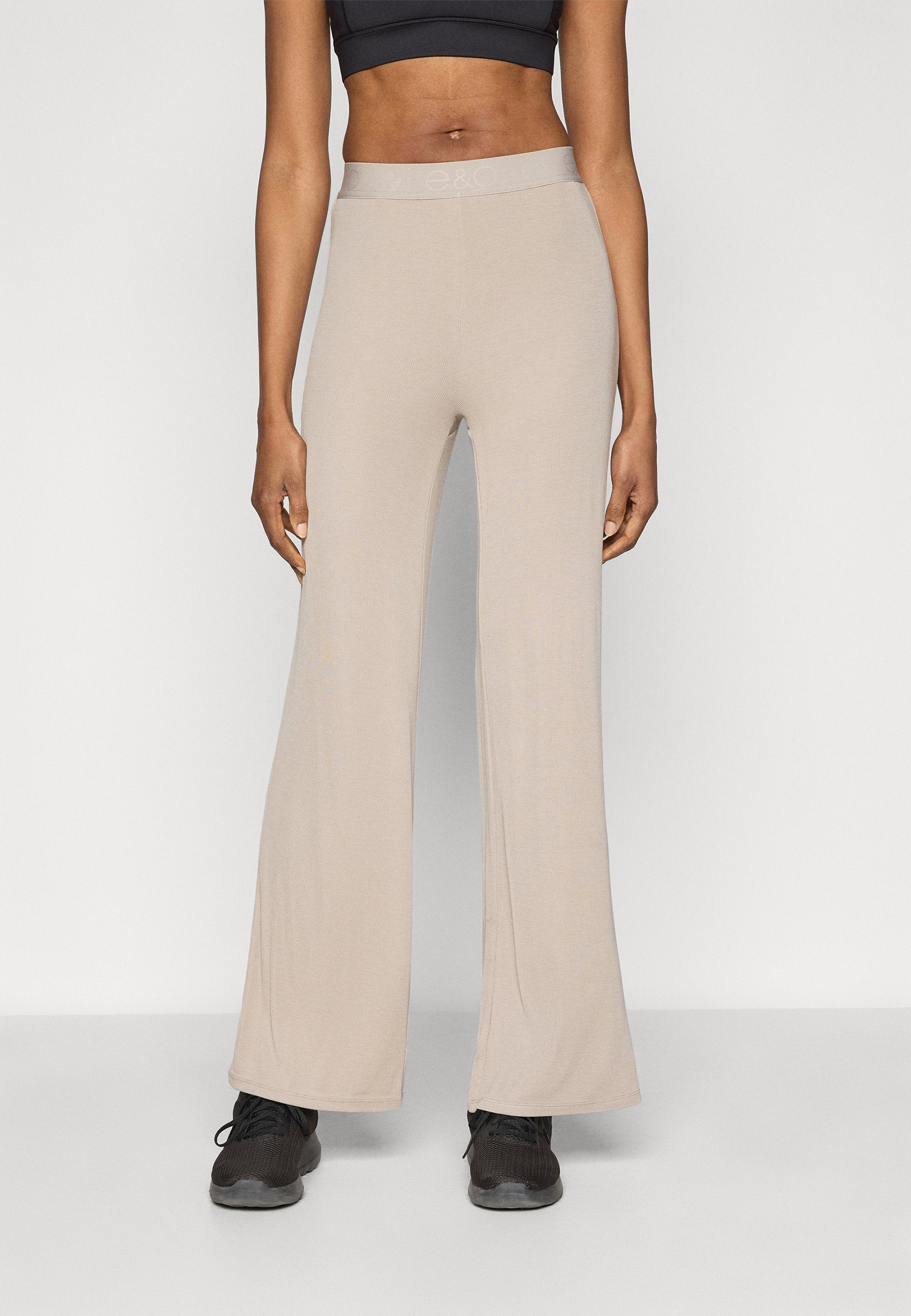 Even&Odd active FLARED  LEG MID RISE FINE RIB TROUSERS