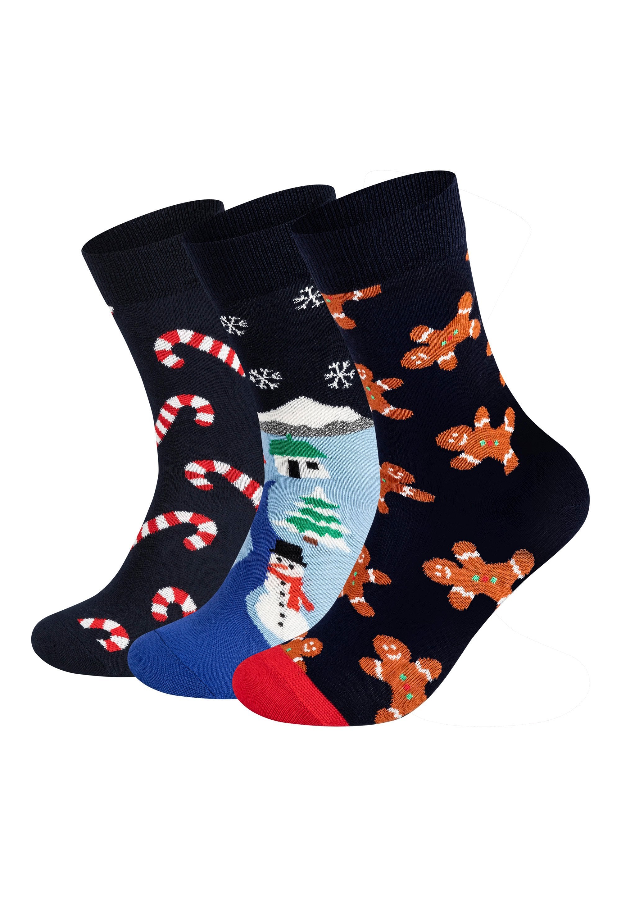 Happy Socks CHRISTMAS GINGERBREAD MAN SNOWLAND CANDYCANE 3 PACK