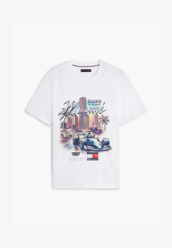 Tommy Hilfiger TH X CADILLAC FORMULA 1 TEAM MIAMI GRAPHIC TEE UNISEX - Print T-shirt - white