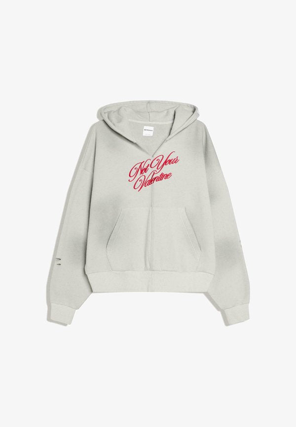 Bershka CROPPED PRINTED - Hoodie - grey