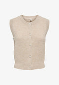 ONLY KNITTED VEST ONLSKYE KNITTED VEST - Waistcoat - mocha meringue