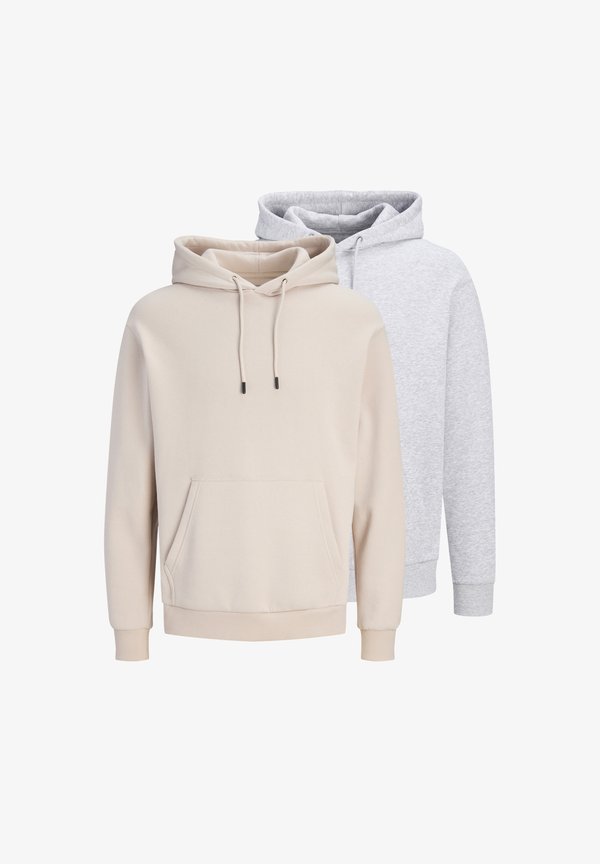 Jack & Jones JACK & JONES 2 PACK - Hoodie - hellgrau   beige