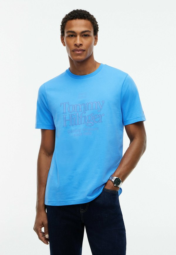 Tommy Hilfiger TOMMY HILFIGER TONAL GRAPHIC JERSEY T-SHIRT - Print T-shirt - blue spell