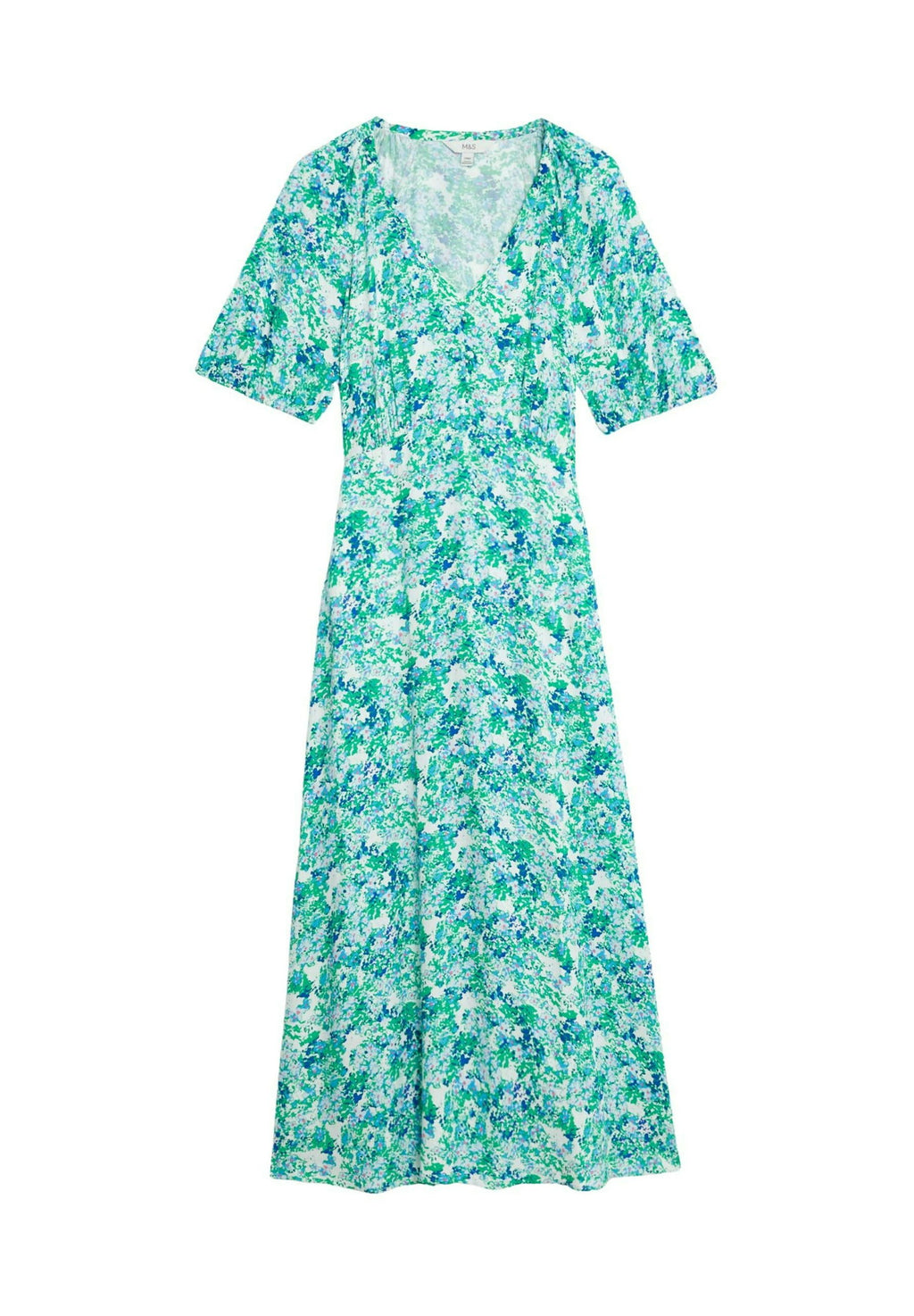 Marks & Spencer PRINTED BUTTON DETAIL MIDI TEA DRESS