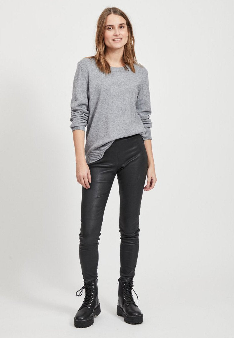 VILA VIRIL O-NECK L/S KNIT TOP - NOOS
