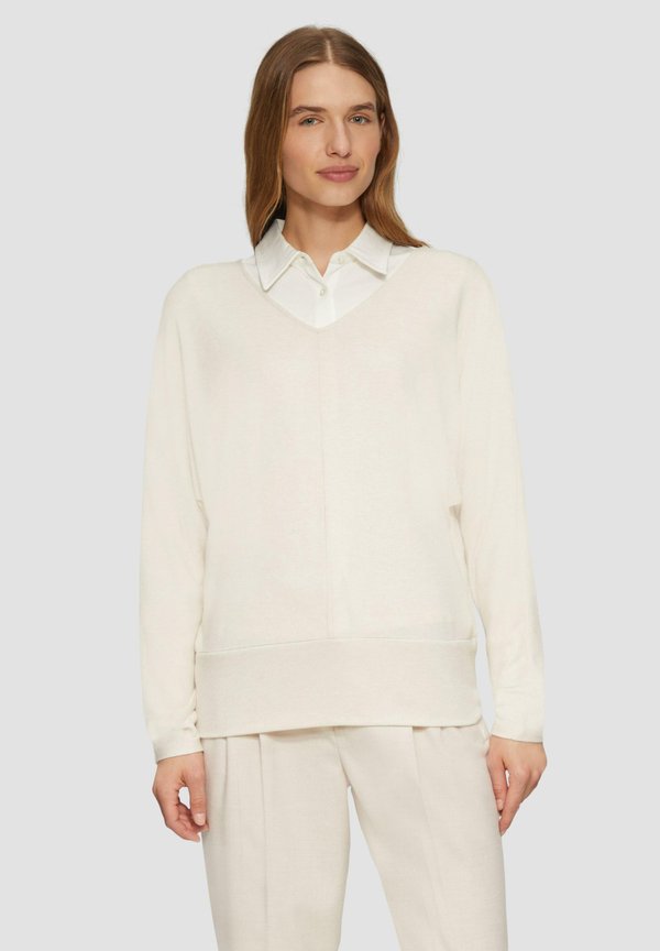 s.Oliver LANGARM MIT V AUSSCHNITT - Long sleeved top - beige